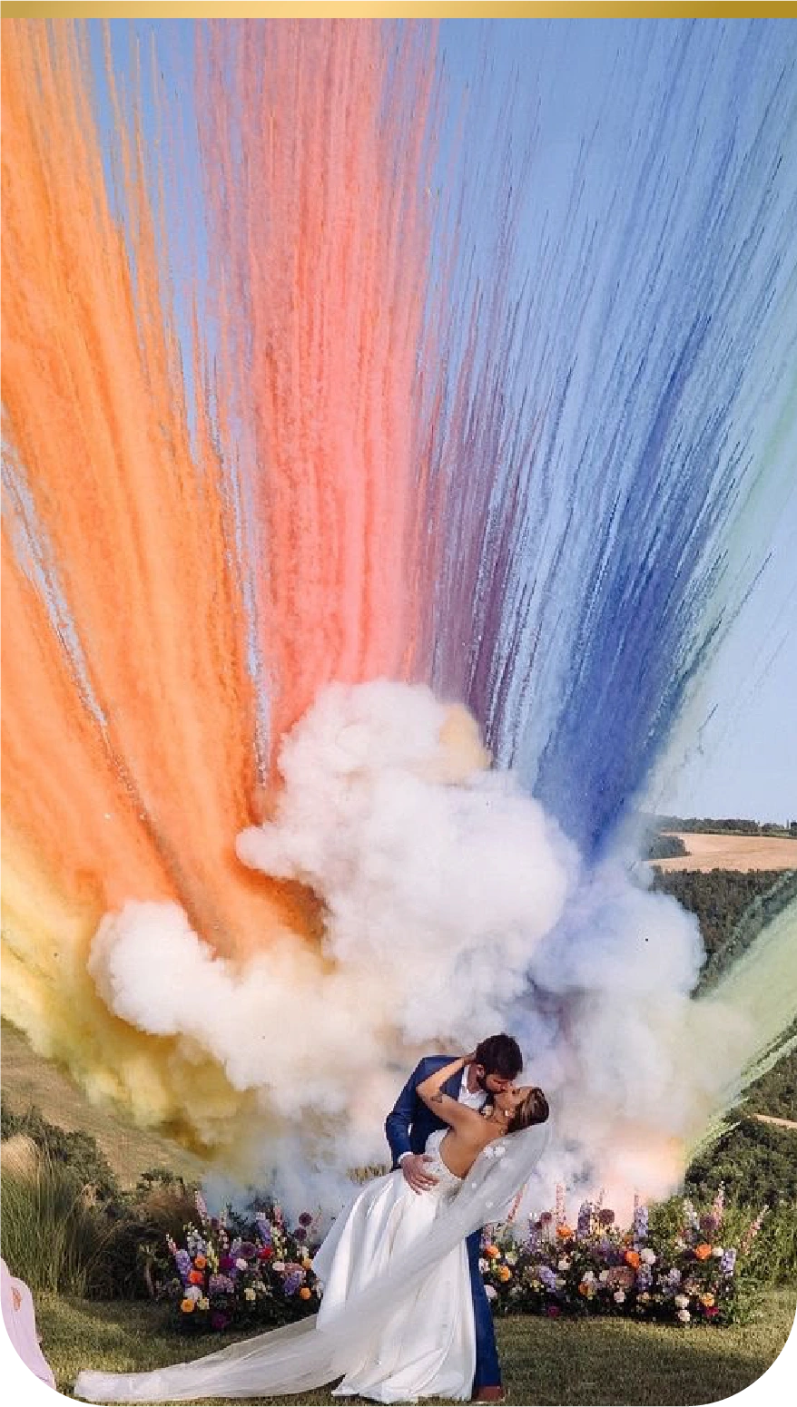 Artificii colorate la cununia civilă — exemplu 2